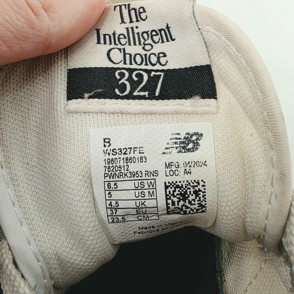 New Balance Gorpcore 327 Sneakers 6.5 Suede Retro Clean Girl Sea Salt Black - Picture 5 of 7